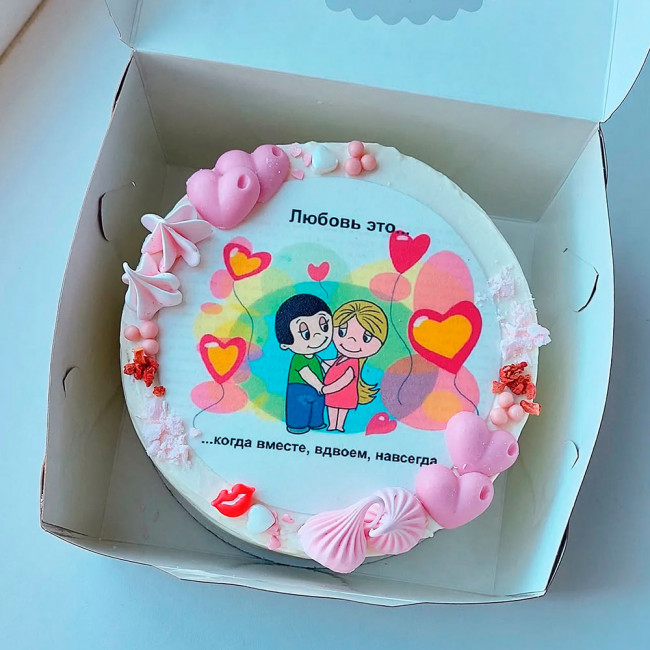 Бенто торт Love is на 14 февраля