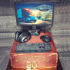 Торт с компьютером мальчику