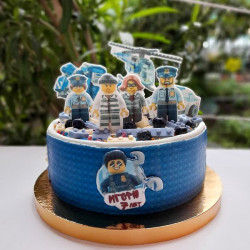 Торт Lego полиция и вертолет