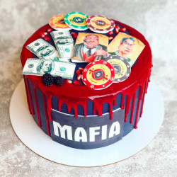 Торт на корпоратив в стиле мафии и гангстеры