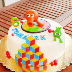 Торт в стиле игры Q-bert
