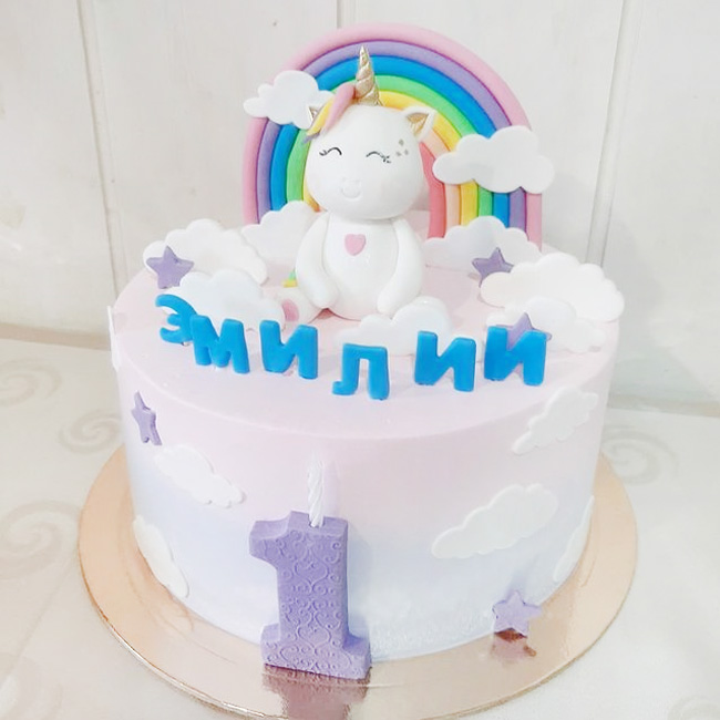 Торт единорог 1 год