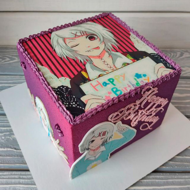 Квадратный торт с героем Токийский гуль