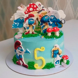 Торт Смурфики на 5 лет