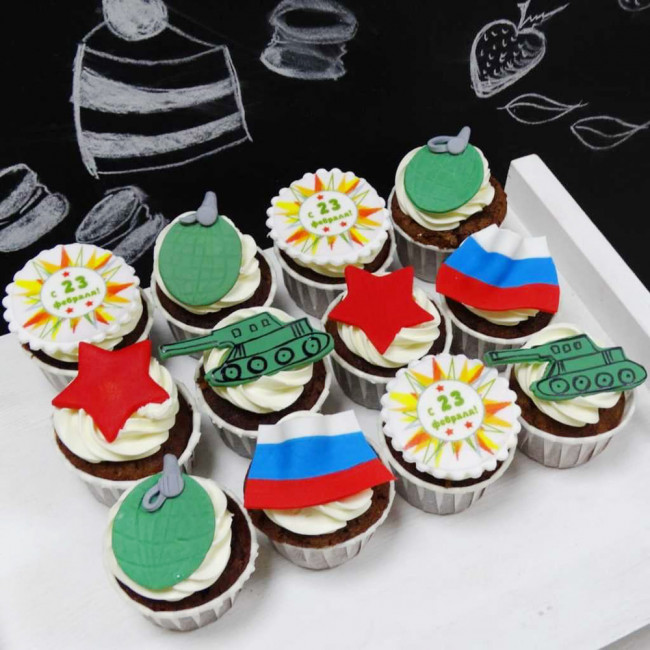 Кексы на 23 февраля