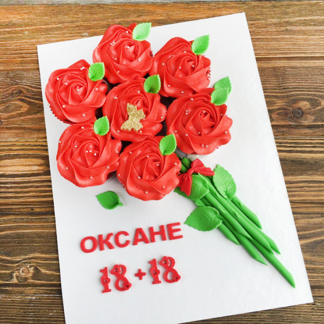 Оригинальные капкейки на юбилей