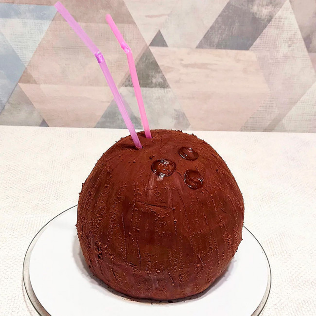 Торт кокос с трубочкой