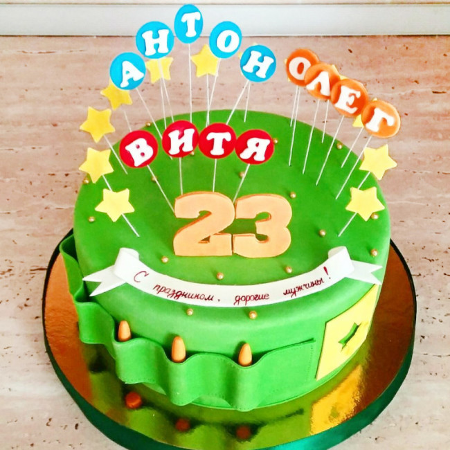 Торт на 23 февраля на работу