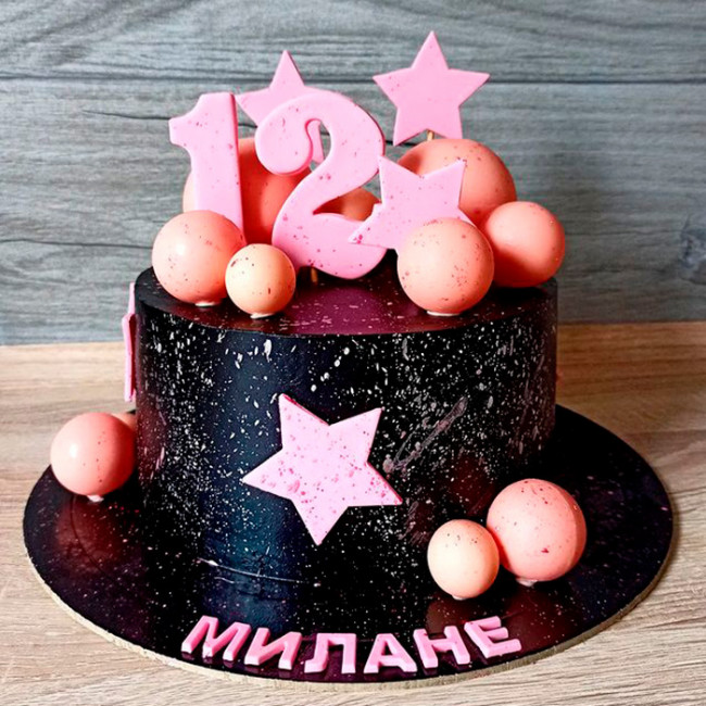 Черный торт на 12 лет девочке