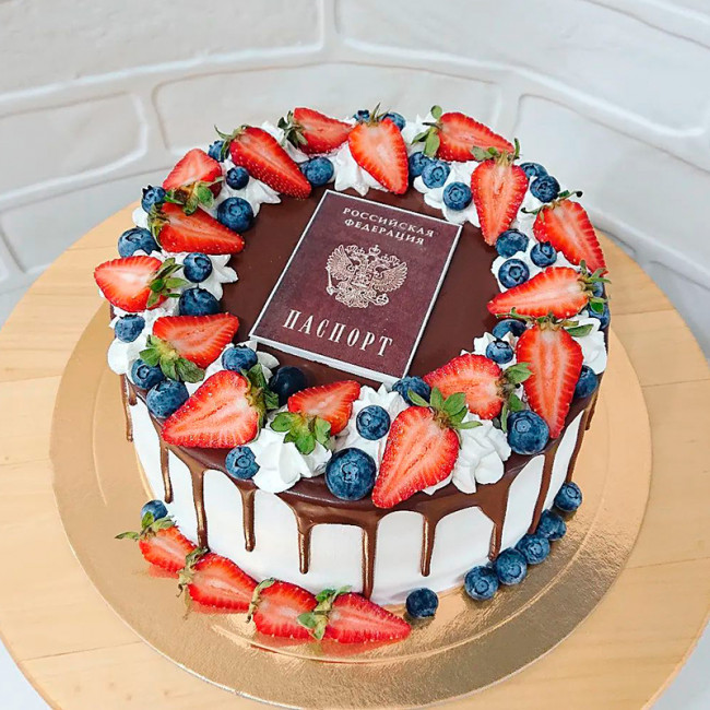 Торт с паспортом на 14 лет