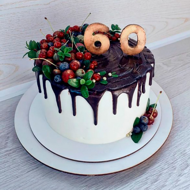 Торт на 60 лет без мастики