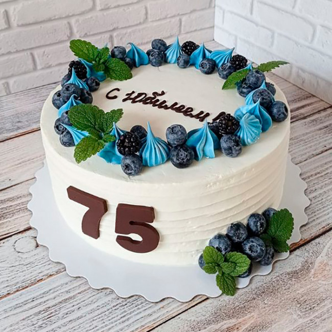 Торт на 75 лет без мастики