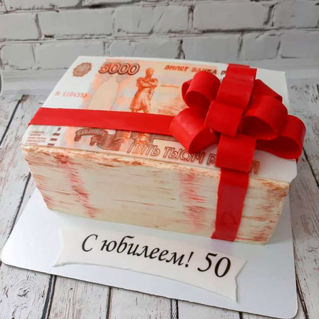 Торт стопка денег