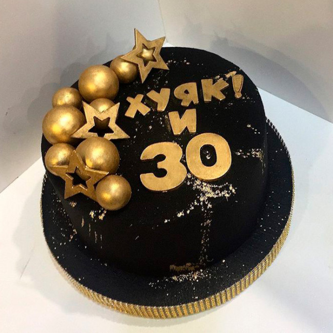 Торт с надписью хуяк и 30