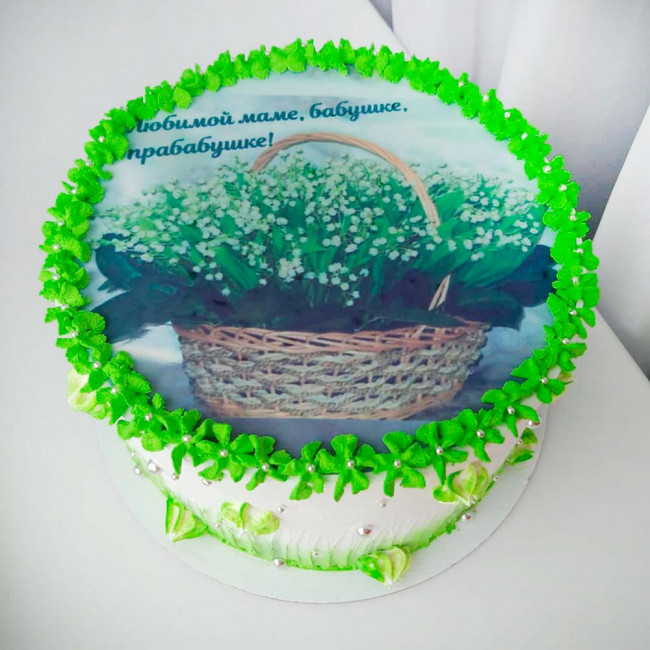 Торт корзина ландышей