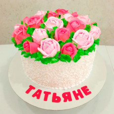 Торт корзина с розами