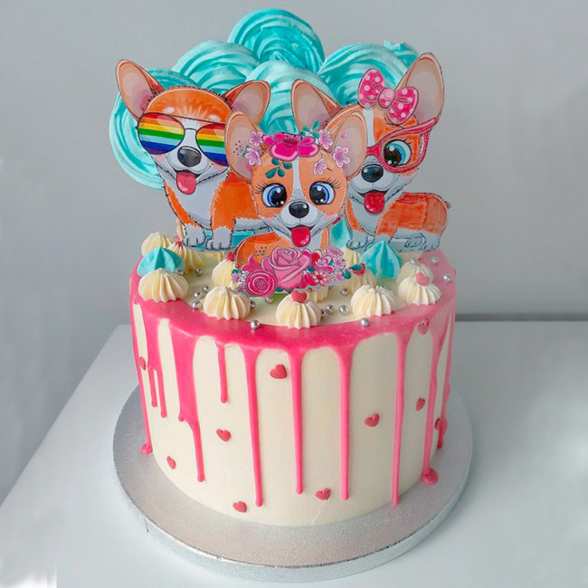 Детский торт с пряниками Корги